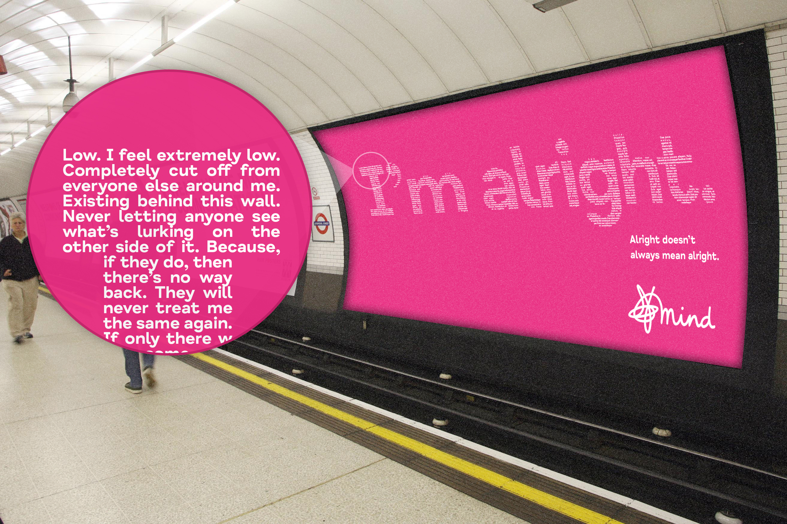 Mind campaign Crossrail execution with magnified hidden message
