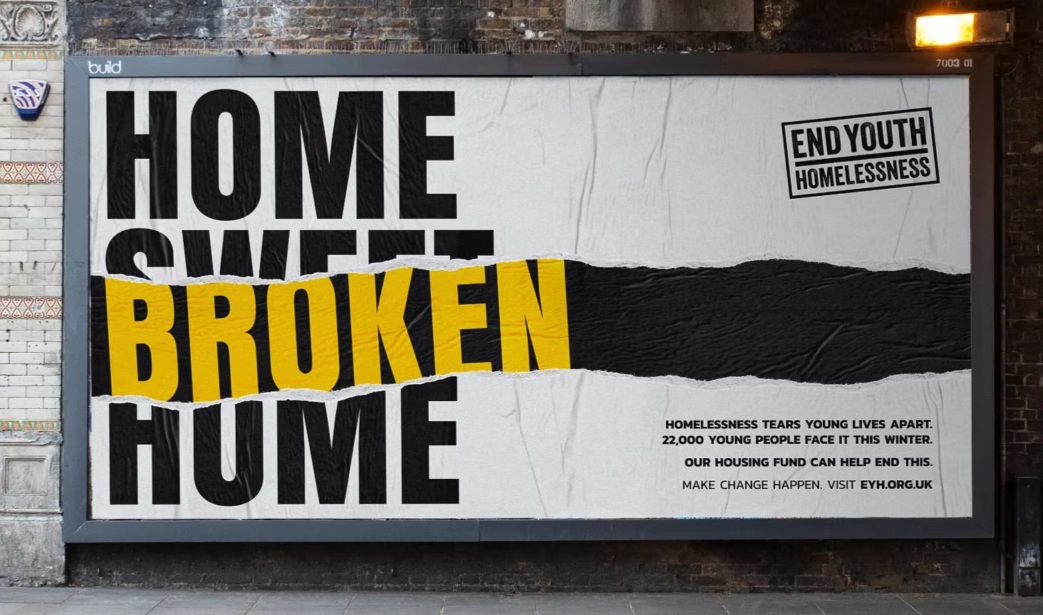 End Youth Homelessness Home Sweet Broken Home billboard