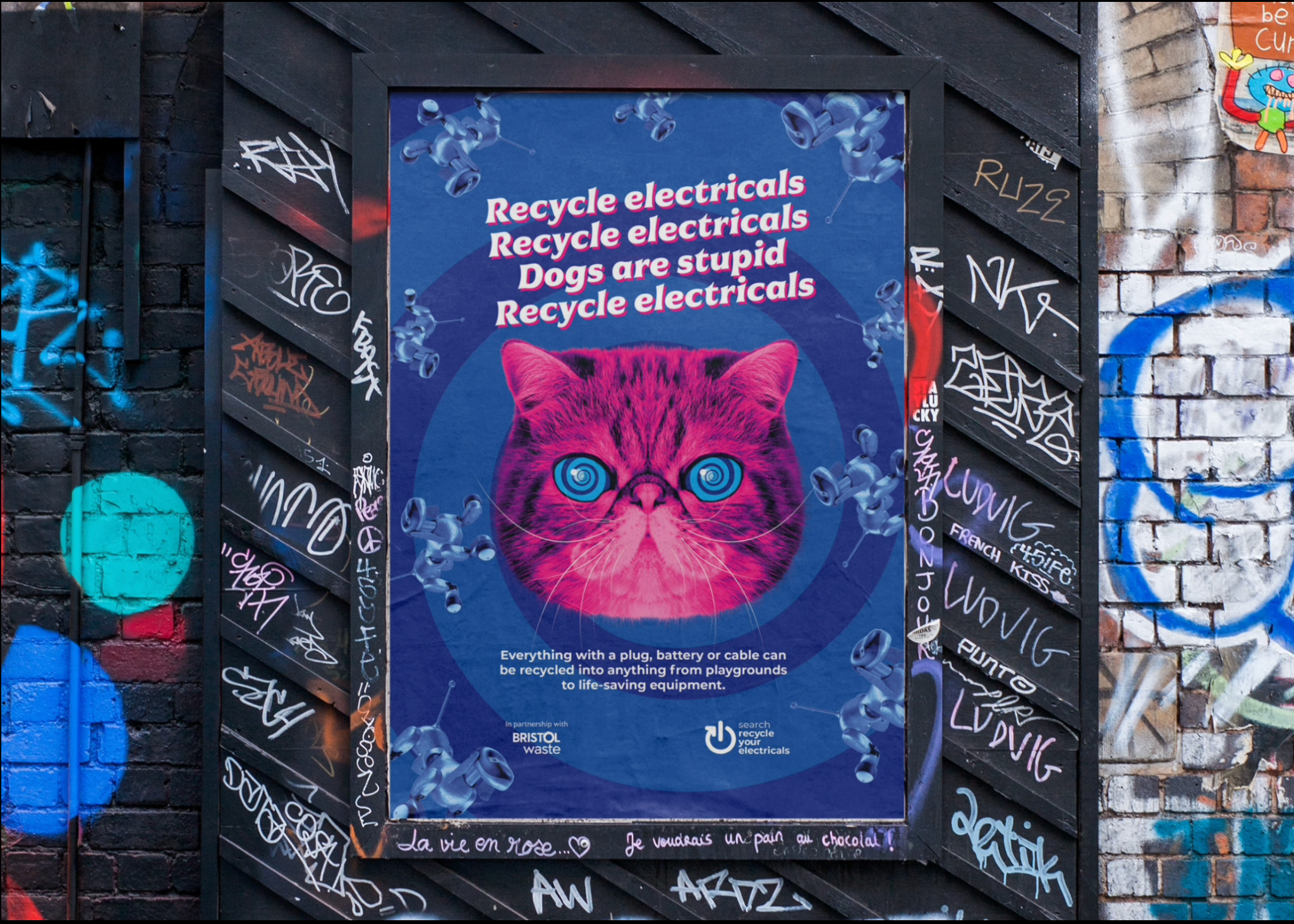 HypnoCat poster in the street